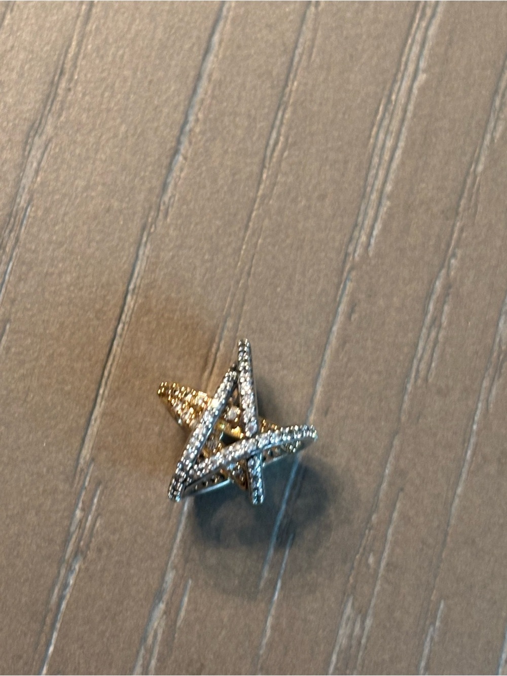 Pandora Sparkling Crossover Star Two Tone Charm